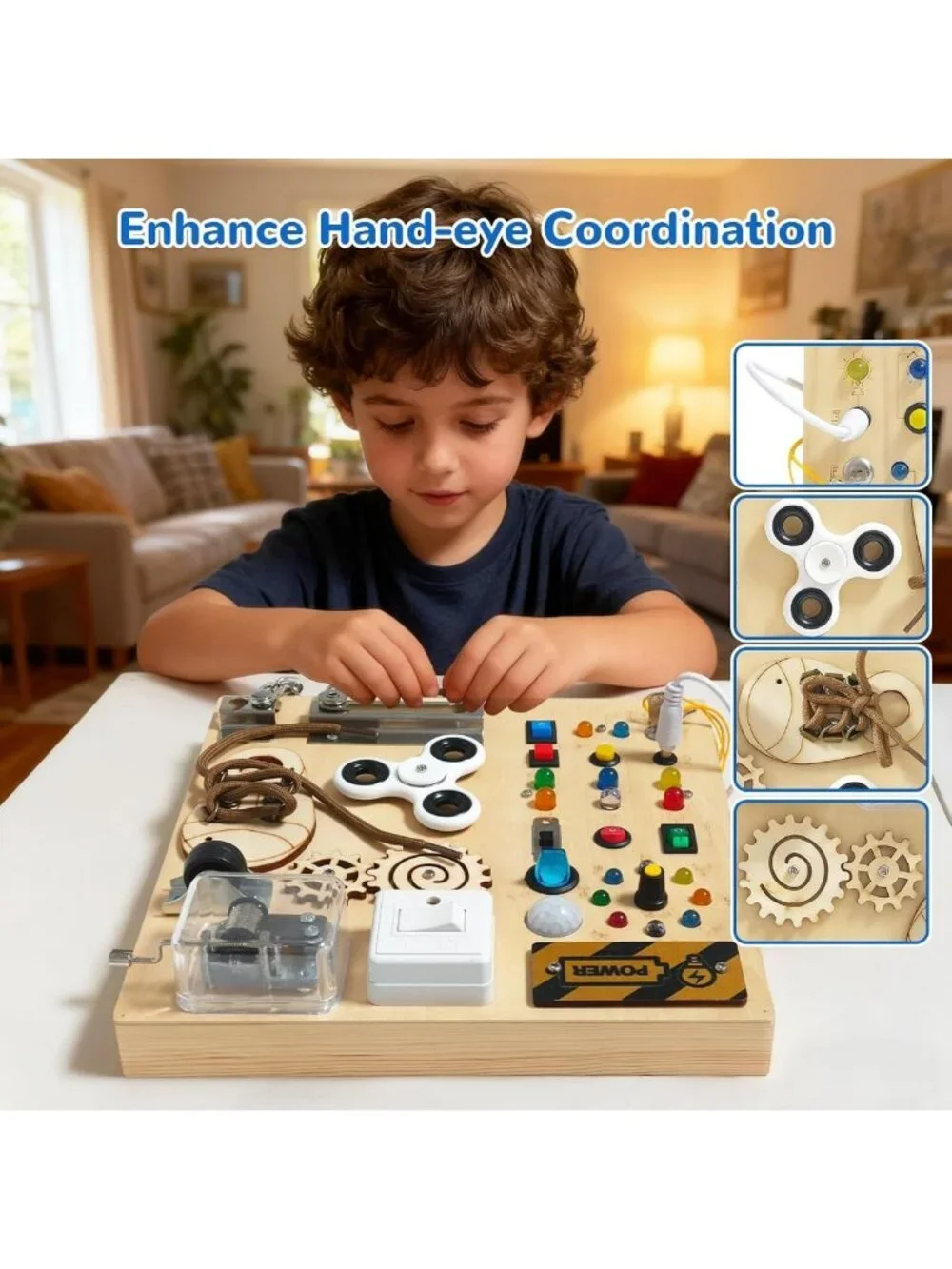 Montessori Busy Board for Toddlers 1-4 Years, Sensory Travel Toy, Ideal Gift